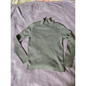 Vintage Lauren Ralph‎ Lauren gray/green cotton turtleneck sweater, Size Medium